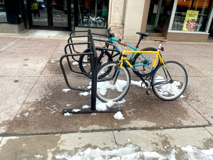 Spartan Bike Rack in the snow