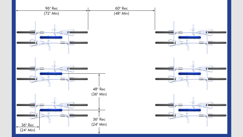 Spacings for Ground Bike Storage Racks