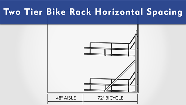 Two Tier Bike Rack Horizontal Spacing