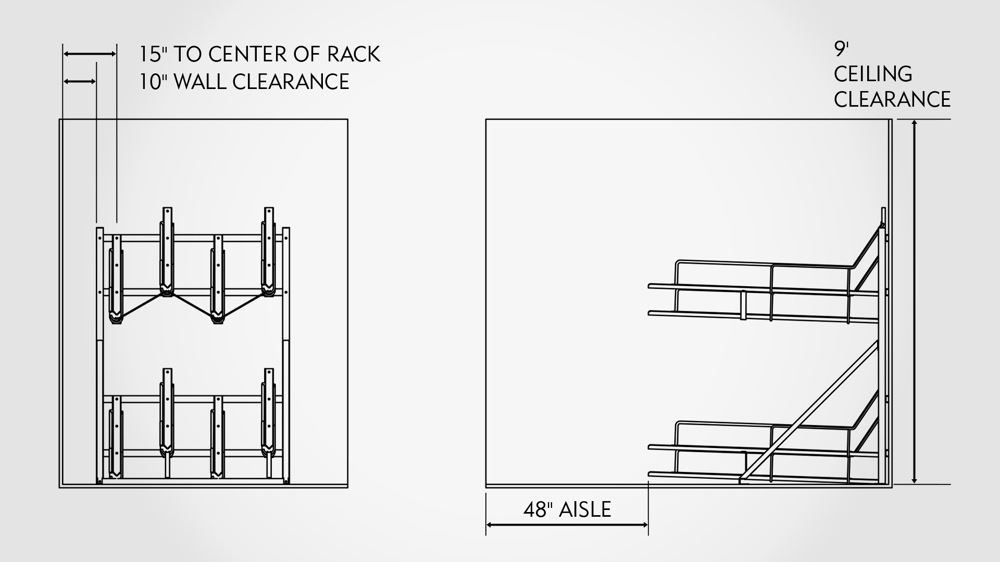 Two Tier bike Rack Spacing