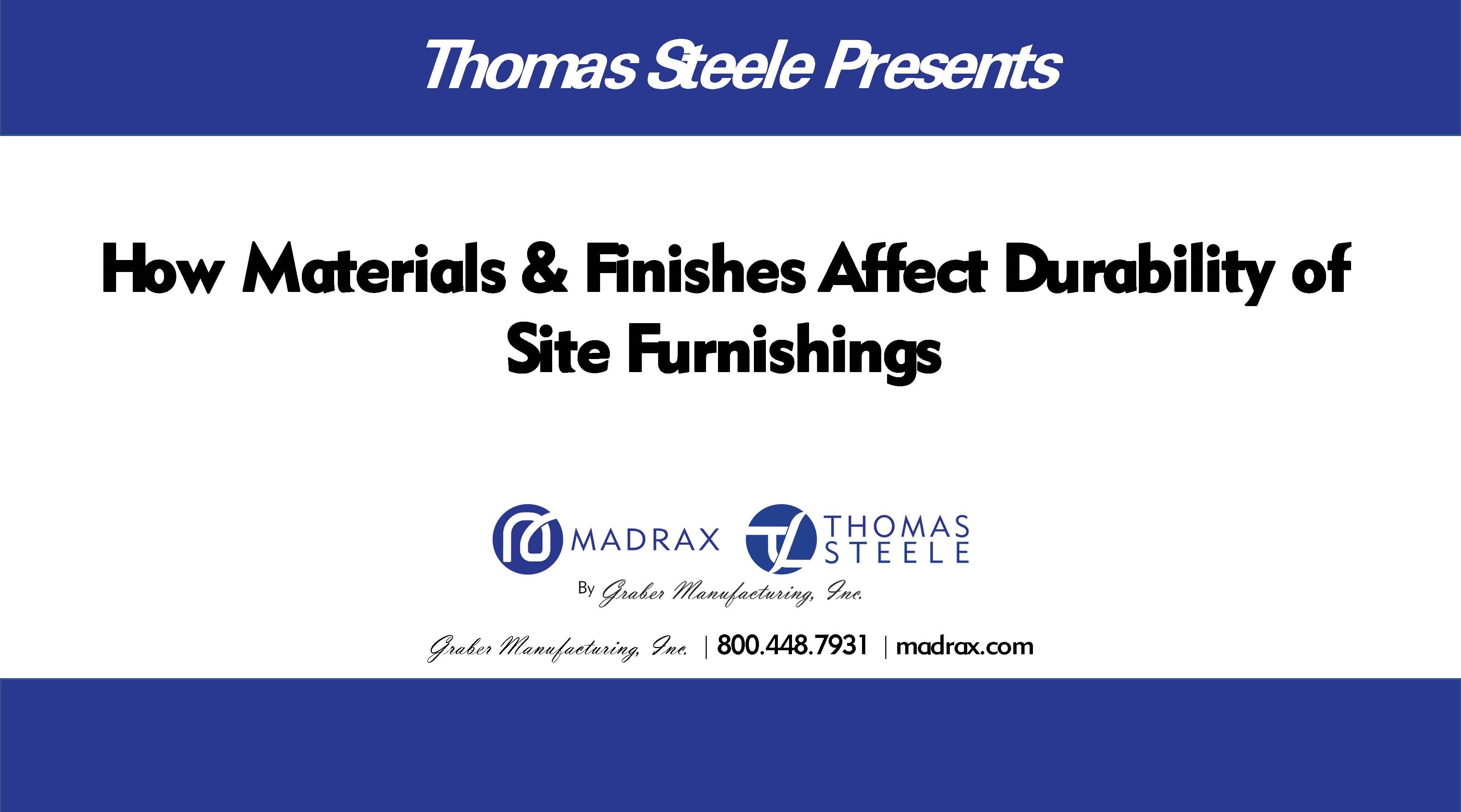 Materials and Finishes Webinar